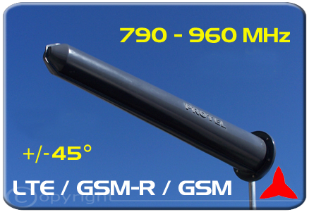 AR1040 Antenna yagi direttiva alto guadagno doppia polarizzazione +/- 45° 4g lte GSM-R 790 - 960 MHz