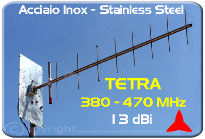 AR1049.1XI antenna yagi tetra 380-470MHz Acciaio Inox