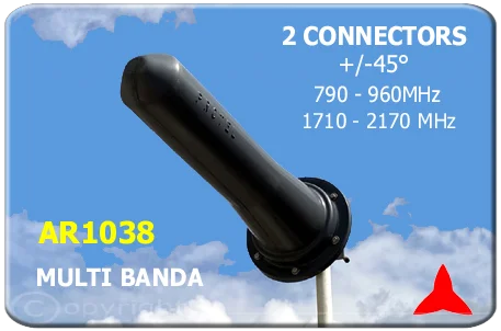 AR1038 antenna direzione alto guadagno doppio connettore 750-960 1710 2170MHz