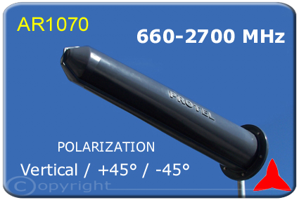 Antenna logaritmica PROTEL AR1070 660 2700 MHz alto guadagno 660 2700 mhz