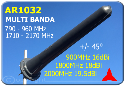 AR1032 Directional Antenna Yagi High Gain, band 3G GSM-R umts  dcs gsm lte 4g 760 - 960 MHz 1710 - 2170 MHz
